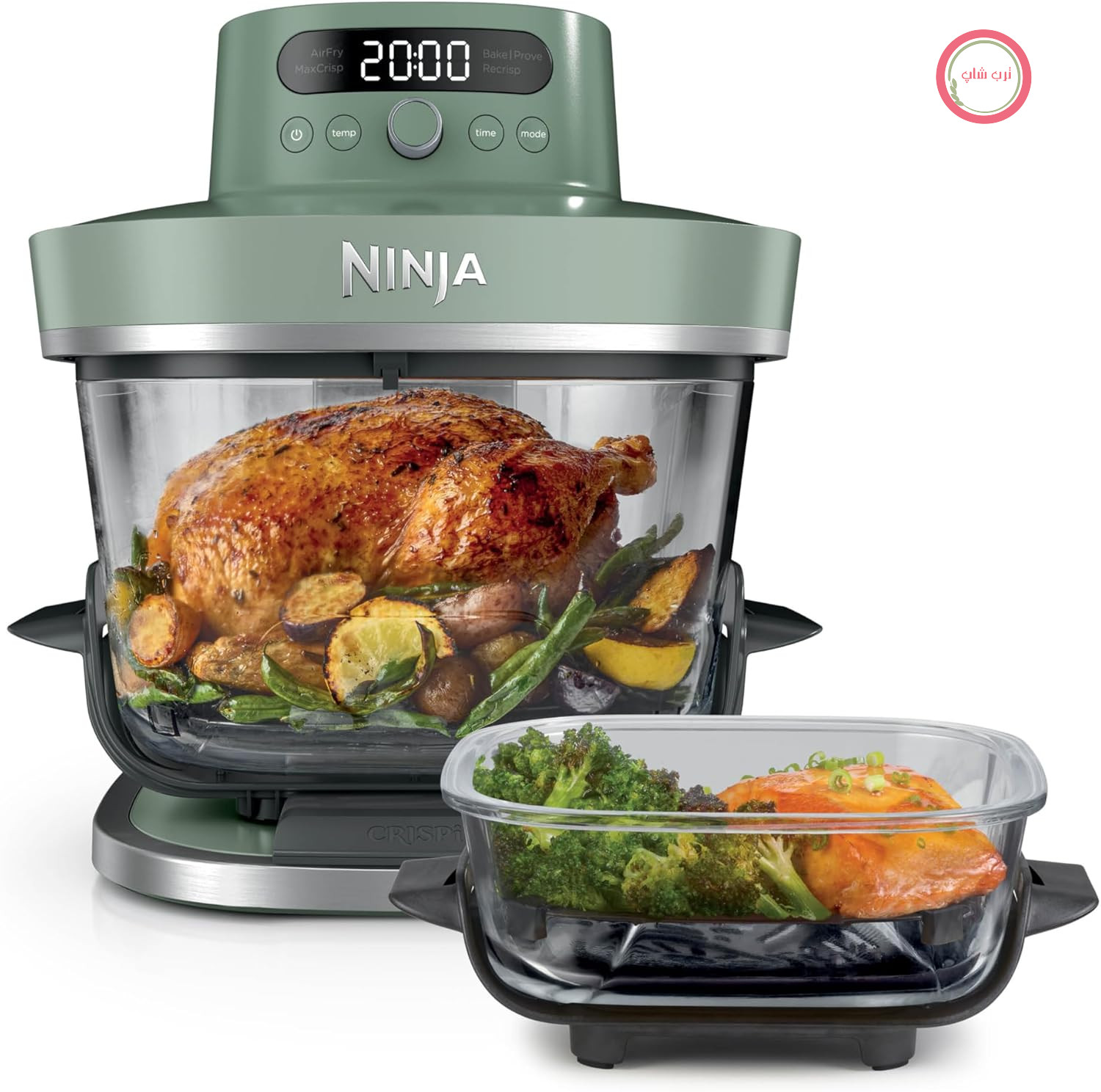 سرخ کن بدون روغن شیشه‌ای نینجا آمریکا مدل CRISPi PRO XL استون گلد Ninja  AS090EUGN